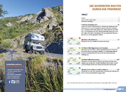 Buchcover und Innenansicht für das Buch: Reise Know-How Wohnmobil-Tourguide Provence mit Seealpen und Côte d'Azur