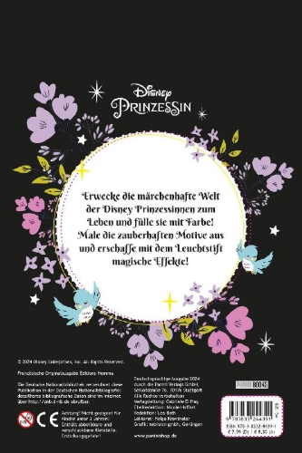 Buchcover und Innenansicht für das Buch: Disney Prinzessin: Mein großer Malzauber