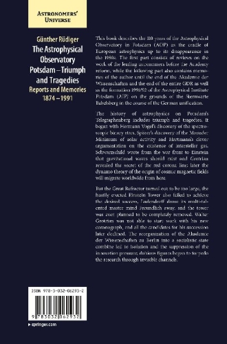 Buchcover und Innenansicht für das Buch: The Astrophysical Observatory Potsdam - Triumph and Tragedies
