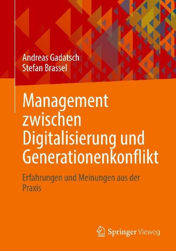 Buchcover und Innenansicht für das Buch: Management zwischen Digitalisierung und Generationenkonflikt