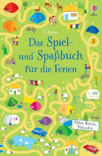 Buchcover und Innenansicht für das Buch: Das Spiel- und Spaßbuch für die Ferien