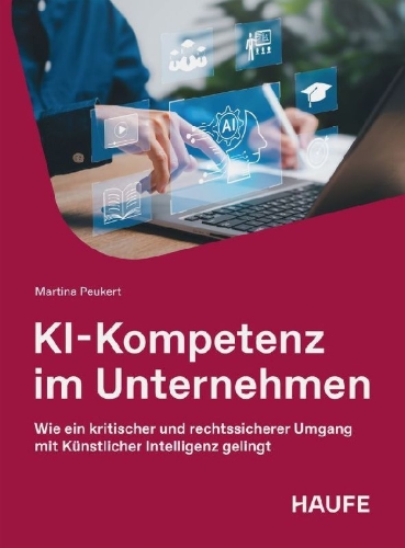 Buchcover und Innenansicht für das Buch: KI-Kompetenz im Unternehmen