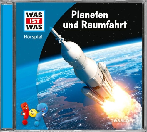 Buchcover und Innenansicht für das Buch: WAS IST WAS Hörspiel. Planeten und Raumfahrt