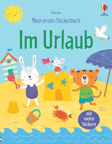Buchcover und Innenansicht für das Buch: Mein erstes Stickerbuch: Im Urlaub