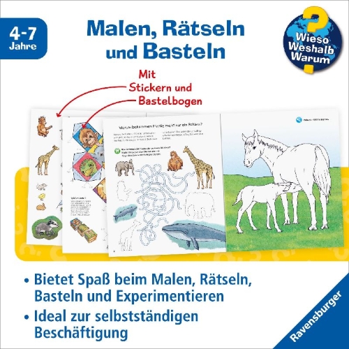 Buchcover und Innenansicht für das Buch: Wieso? Weshalb? Warum? aktiv-Heft: Tierkinder