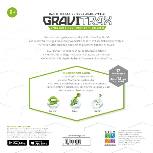 Buchcover und Innenansicht für das Buch: GraviTrax. Das Buch für Fans und Profis