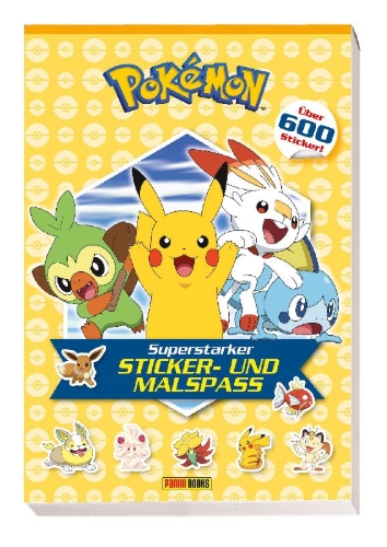 Buchcover und Innenansicht für das Buch: Pokémon: Superstarker Sticker- und Malspaß