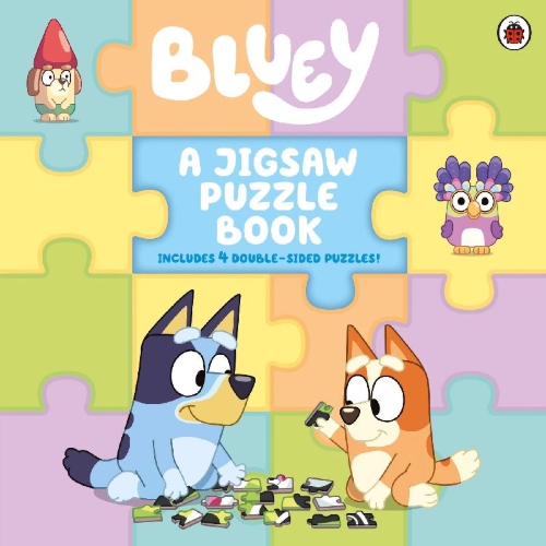Buchcover und Innenansicht für das Buch: Bluey: A Jigsaw Puzzle Book