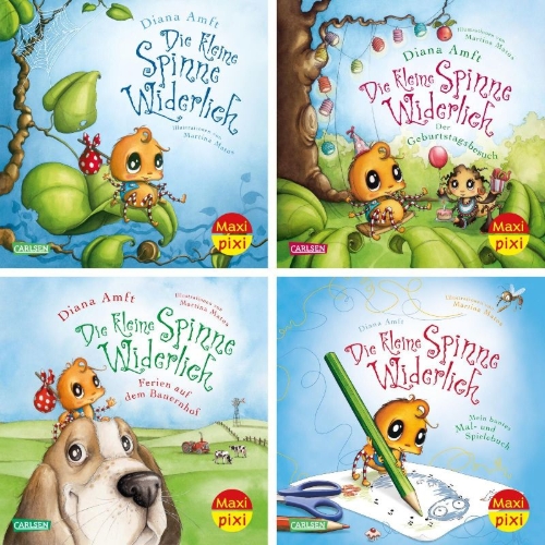 Buchcover und Innenansicht für das Buch: Maxi-Pixi-4er-Set 76: Die kleine Spinne Widerlich (4x1 Exemplar)