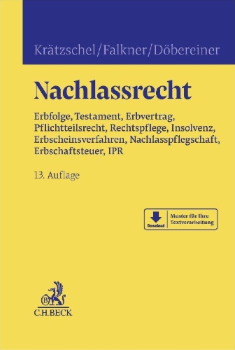 Buchcover und Innenansicht für das Buch: Nachlassrecht