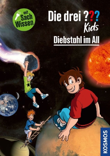 Buchcover und Innenansicht für das Buch: Die drei ??? Kids Diebstahl im All