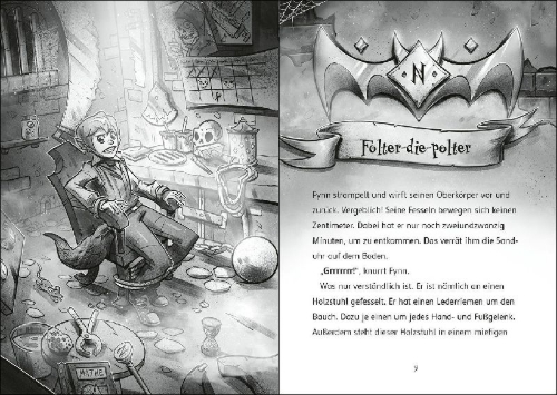 Buchcover und Innenansicht für das Buch: Nightmore - Das gruseligste Internat der Welt (Band 2) - Zombie gesucht