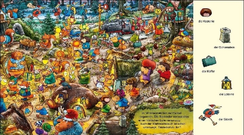 Buchcover und Innenansicht für das Buch: Meine allererste WeihnachtsWimmelWelt