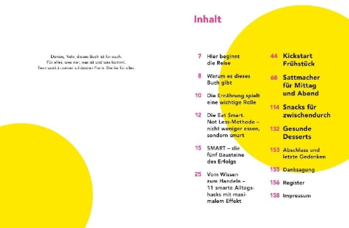 Buchcover und Innenansicht für das Buch: Eat smart, not less