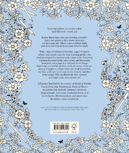 Buchcover und Innenansicht für das Buch: 30 Days of Creativity: Draw, Colour and Discover Your Creative Self
