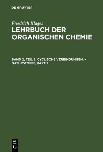 Buchcover und Innenansicht für das Buch: Cyclische Verbindungen. - Naturstoffe