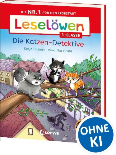 Buchcover und Innenansicht für das Buch: Leselöwen 1. Klasse - Die Katzen-Detektive