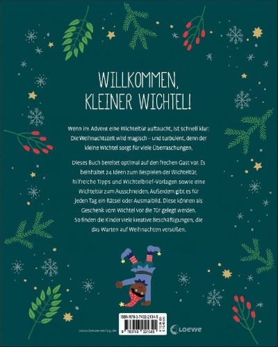 Buchcover und Innenansicht für das Buch: Mit unserem Wichtel durch die Weihnachtszeit