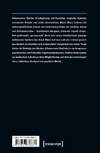 Buchcover und Innenansicht für das Buch: Analyzing Black Metal - Transdisziplinäre Annäherungen an ein düsteres Phänomen der Musikkultur