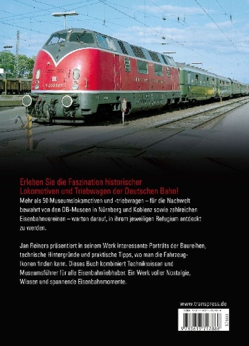Buchcover und Innenansicht für das Buch: Historische Loks und Triebwagen der Deutschen Bahn AG