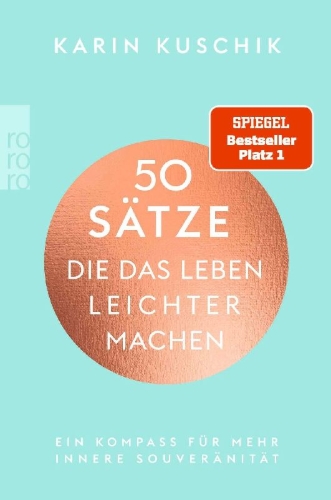 Buchcover und Innenansicht für das Buch: 50 Sätze, die das Leben leichter machen