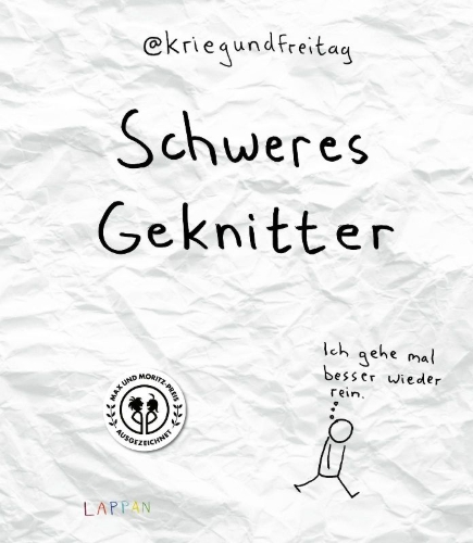 Buchcover und Innenansicht für das Buch: Schweres Geknitter