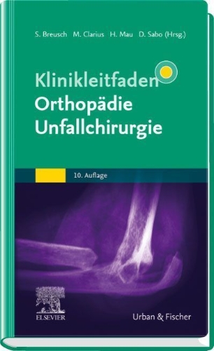 Buchcover und Innenansicht für das Buch: Klinikleitfaden Orthopädie Unfallchirurgie