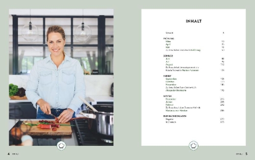 Buchcover und Innenansicht für das Buch: Homefarming: Das Kochbuch