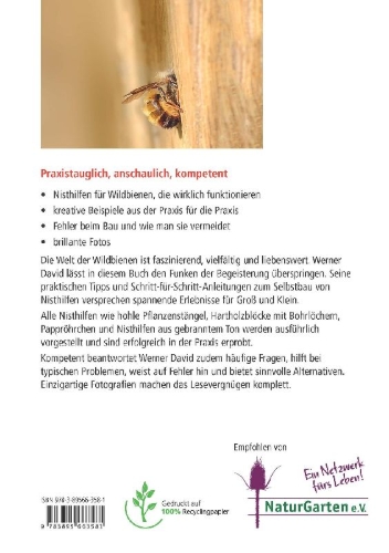 Buchcover und Innenansicht für das Buch: Fertig zum Einzug: Nisthilfen für Wildbienen