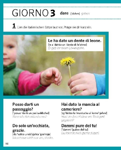 Buchcover und Innenansicht für das Buch: PONS Von 0 auf 500 Sätze Italienisch