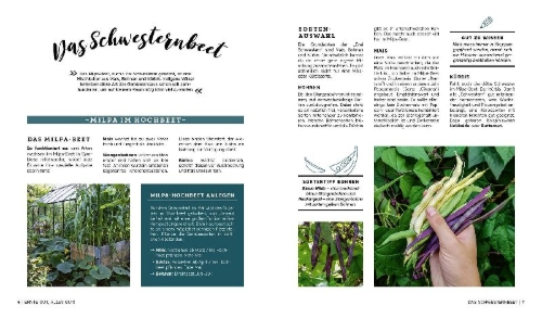 Buchcover und Innenansicht für das Buch: Ernte gut, alles gut! - Gemüsegärtnern im Hochbeet, Frühbeet und Gewächshaus