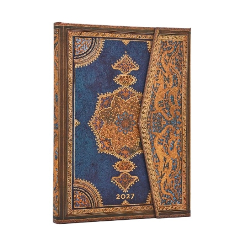 Buchcover und Innenansicht für das Buch: 12-Monatskalender 2027 Safawidisch Indigo Midi Verso
