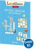 Buchcover und Innenansicht für das Buch: Leselöwen Rätsel-Rallye für Erstleser - 1. Klasse (Hellblau)