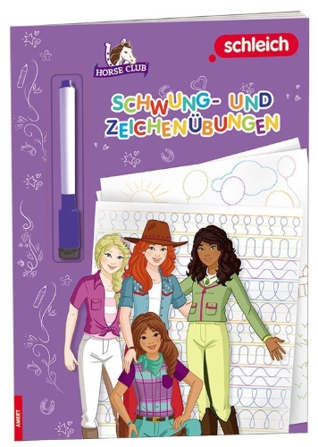 Buchcover und Innenansicht für das Buch: schleich® Horse Club(TM) - Schwung- und Zeichenübungen