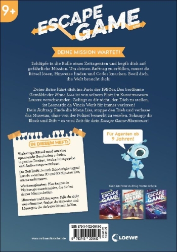 Buchcover und Innenansicht für das Buch: Escape Game Junior: Qui a volé la Joconde