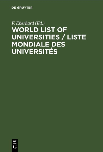 Buchcover und Innenansicht für das Buch: World List of Universities / Liste Mondiale des Universités