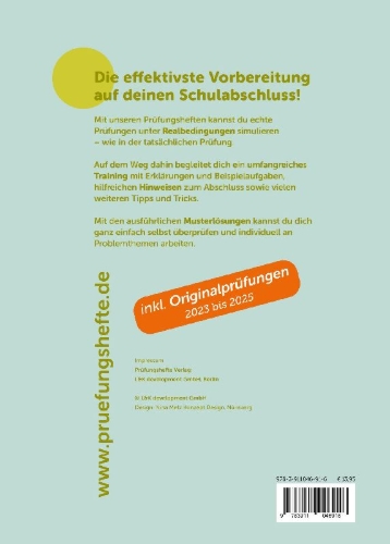 Buchcover und Innenansicht für das Buch: Prüfungsheft & Training - 2026 Englisch MSA und eBBR - Berlin und Brandenburg - Original-Prüfungen und Lösungen