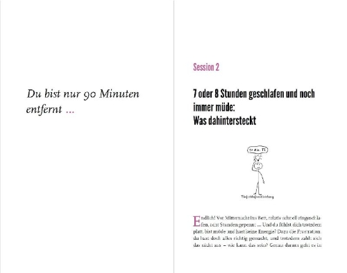 Buchcover und Innenansicht für das Buch: Die Tiefschlaf-Formel
