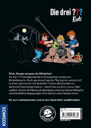 Buchcover und Innenansicht für das Buch: Die drei ??? Kids Raub auf der Ritterburg