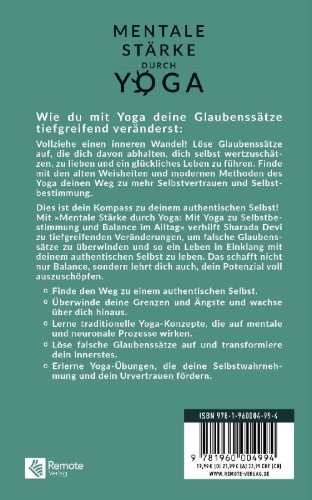 Buchcover und Innenansicht für das Buch: Mentale Stärke durch Yoga