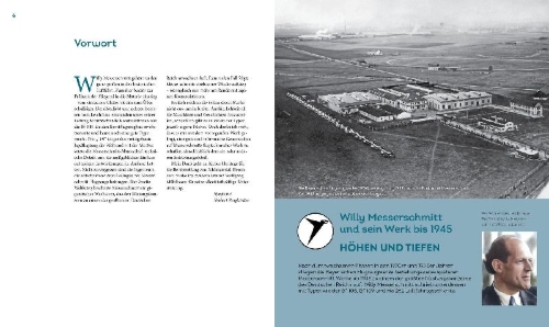 Buchcover und Innenansicht für das Buch: Das große Messerschmitt Flugzeugbuch