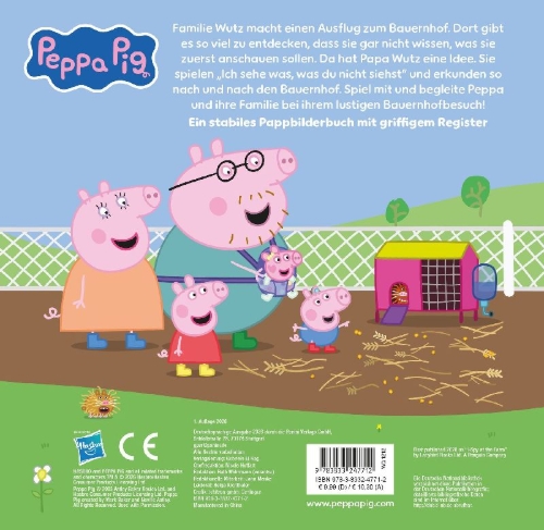 Buchcover und Innenansicht für das Buch: Peppa Pig: I Spy at the Farm