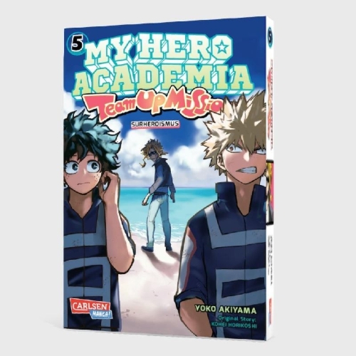 Buchcover und Innenansicht für das Buch: Boku no Hero Academia: Team Up Mission
