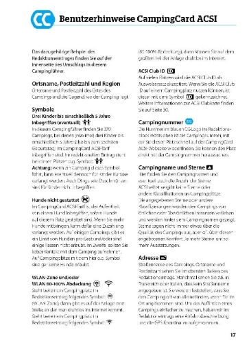 Buchcover und Innenansicht für das Buch: ACSI CampingCard & Stellplatzführer 2026