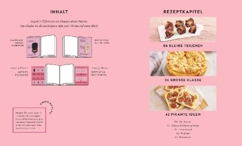 Buchcover und Innenansicht für das Buch: Backen im Airfryer