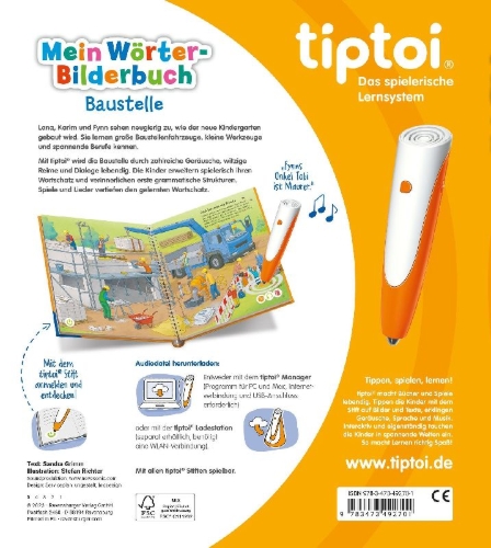 Buchcover und Innenansicht für das Buch: tiptoi® Mein Wörter-Bilderbuch - Baustelle