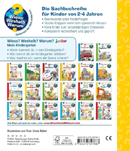Buchcover und Innenansicht für das Buch: Wieso? Weshalb? Warum? junior, Band 24: Mein Kindergarten