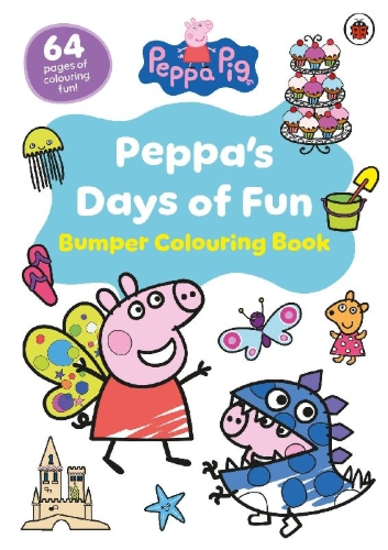 Buchcover und Innenansicht für das Buch: Peppa Pig: Peppa's Days of Fun Bumper Colouring Book
