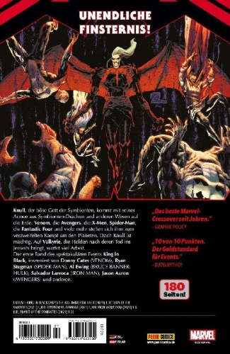Buchcover und Innenansicht für das Buch: King in Black (2021) #1-#2; King in Black: Immortal Hulk (2021) #1;Return of the Valkyries (2021) #1; King in Black: Gwenom vs. Carnage (2021) #1; King in Black: Iron Man/Dr. Doom (2021) #1; King in Black: Planet of the Symbiotes (2021) #1 (I)