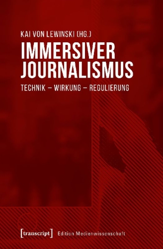 Buchcover und Innenansicht für das Buch: Immersiver Journalismus